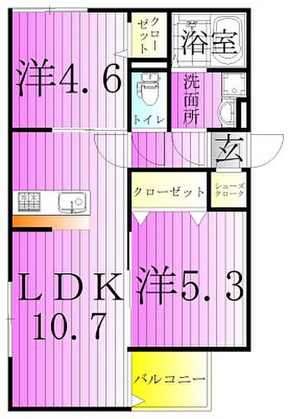 レクシア千住緑町 ｜東京都足立区千住緑町２丁目(賃貸アパート2LDK・2階・46.76㎡)の写真 その2