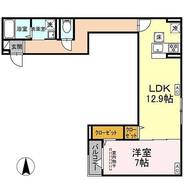 グラナーデ西加平 ｜東京都足立区西加平１丁目(賃貸アパート1LDK・2階・51.73㎡)の写真 その2