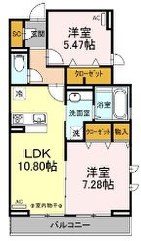 東京都足立区西綾瀬３丁目(賃貸アパート2LDK・2階・55.86㎡)の写真 その2