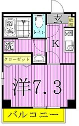 La　Clarte 2階1Kの間取り