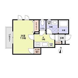 グラン　パルク 1階1Kの間取り