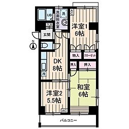 サンマリノ 3階3DKの間取り