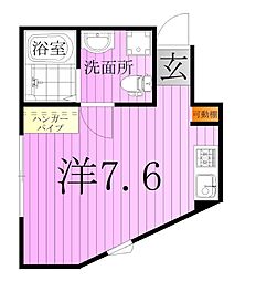 フォレスト西新井 1階ワンルームの間取り