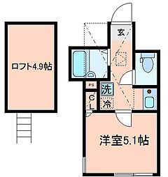 日暮里舎人ライナー 江北駅 徒歩8分の賃貸アパート 1階1Kの間取り
