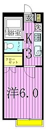 東武伊勢崎線 梅島駅 徒歩6分の賃貸アパート 2階1Kの間取り