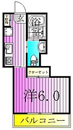 Alivio西新井 1Kの間取図画像