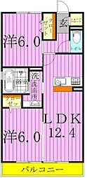 シトロンフレア3 2LDKの間取図画像