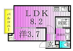 メゾン・リヴィエール熊野前(メゾン・リヴィエールクマノマエ) 1LDKの間取図画像