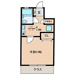 グランシャレー島根1 1Kの間取図画像