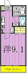 シンフォニア 1Kの間取図画像