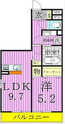 リヴェール 1LDKの間取図画像