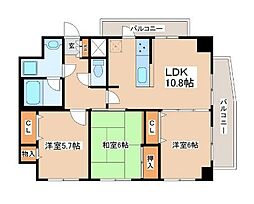 ライオンズマンション梅島第5 3LDKの間取図画像