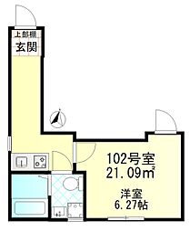 クレール堀切 1Kの間取図画像