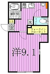 グランクオール西綾瀬 1Kの間取図画像