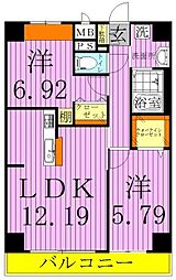 A8 2LDKの間取図画像