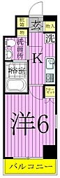 リヴシティ綾瀬WEST 1Kの間取図画像