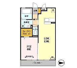 レクレドール 1LDKの間取図画像