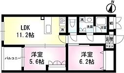 メゾンブラン 1SLDKの間取図画像
