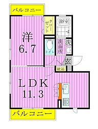 シャトー・ベル・シュウェット 1LDKの間取図画像