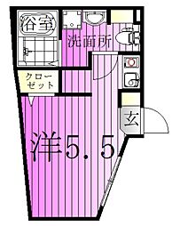 レピュア綾瀬レジデンス ワンルームの間取図画像