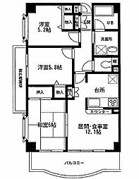 カトレア 3LDKの間取図画像