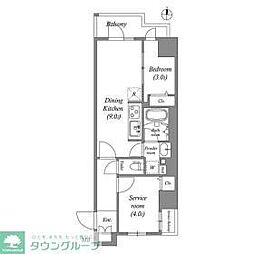 都営大江戸線 両国駅 徒歩5分の賃貸マンション 3階1SLDKの間取り