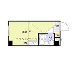 都営新宿線 馬喰横山駅 徒歩1分の賃貸マンション 3階ワンルームの間取り