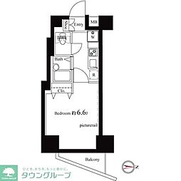 ヴェルト西大島グラーセ 10階1Kの間取り
