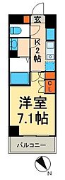 レジディア日本橋馬喰町II 9階1Kの間取り