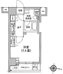 アイルイマージュ錦糸町 4階1Kの間取り