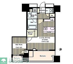 リビオ日本橋人形町 11階1LDKの間取り