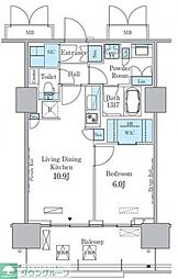 HARUMI　FLAG　PORT　VILLAGE　C棟 14階1LDKの間取り
