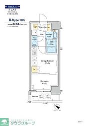 プラウドフラット日本橋大伝馬町 9階1DKの間取り