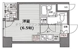 東京メトロ有楽町線 新富町駅 徒歩3分の賃貸マンション 7階1Kの間取り