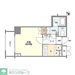 クオリア銀座 5階1Kの間取り