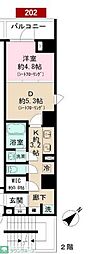 ショコラスイート東日本橋 1DKの間取図画像