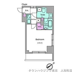 ALTERNA銀座 1Kの間取図画像