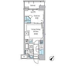 パークアクシス東日本橋ステーションゲート 1LDKの間取図画像