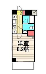 ディアレイシャス菊川 1Kの間取図画像