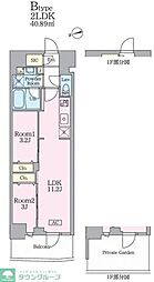 Garden Xavis門前仲町 2LDKの間取図画像