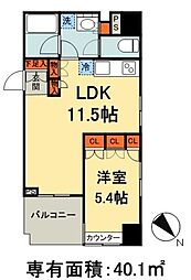 ドゥーエ日本橋浜町 1LDKの間取図画像