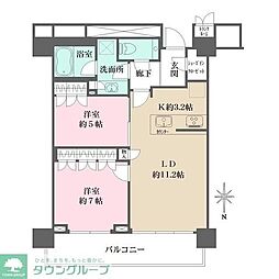 ザ・パークハウス晴海タワーズクロノレジデンス 2LDKの間取図画像
