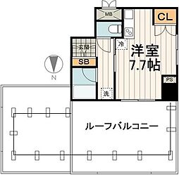 エフシティ亀戸 ワンルームの間取図画像