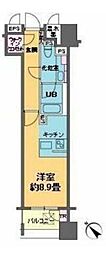 カスタリア銀座3 ワンルームの間取図画像