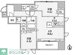 SEASONFLATS新御徒町 2LDKの間取図画像