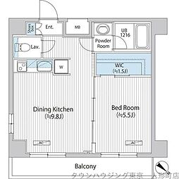 アレージュマン日本橋人形町 1LDKの間取図画像