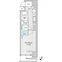 GRANSITE日本橋浜町 1Kの間取図画像