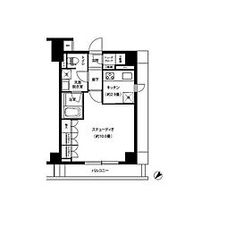グランスイート銀座レスティモナーク 1Kの間取図画像