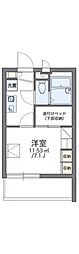 レオパレスベレオM 1Kの間取図画像