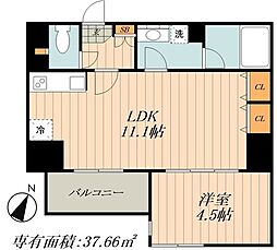 レジディア築地 1LDKの間取図画像